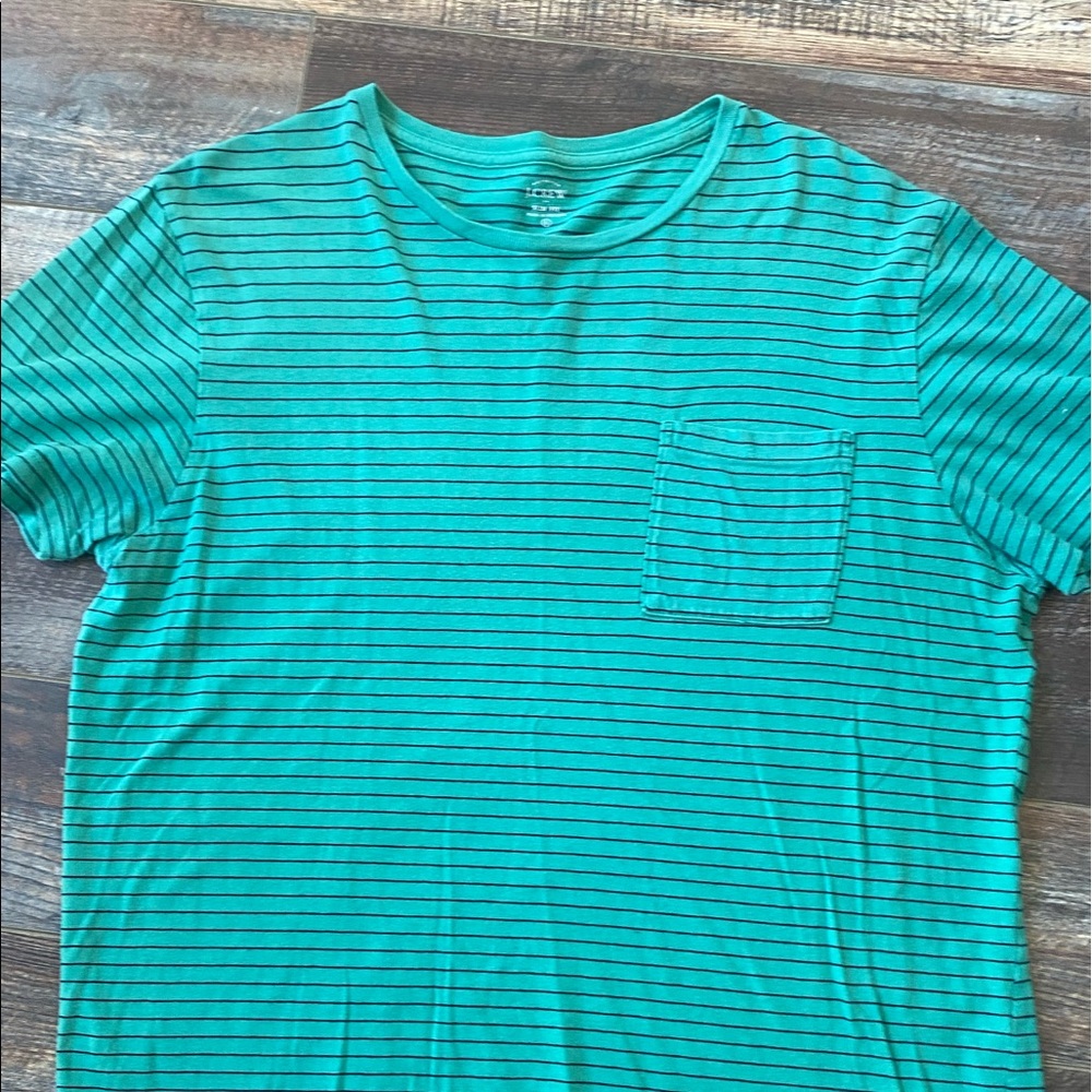 Men’s J Crew Teal T-Shirt with Blue Stripes
